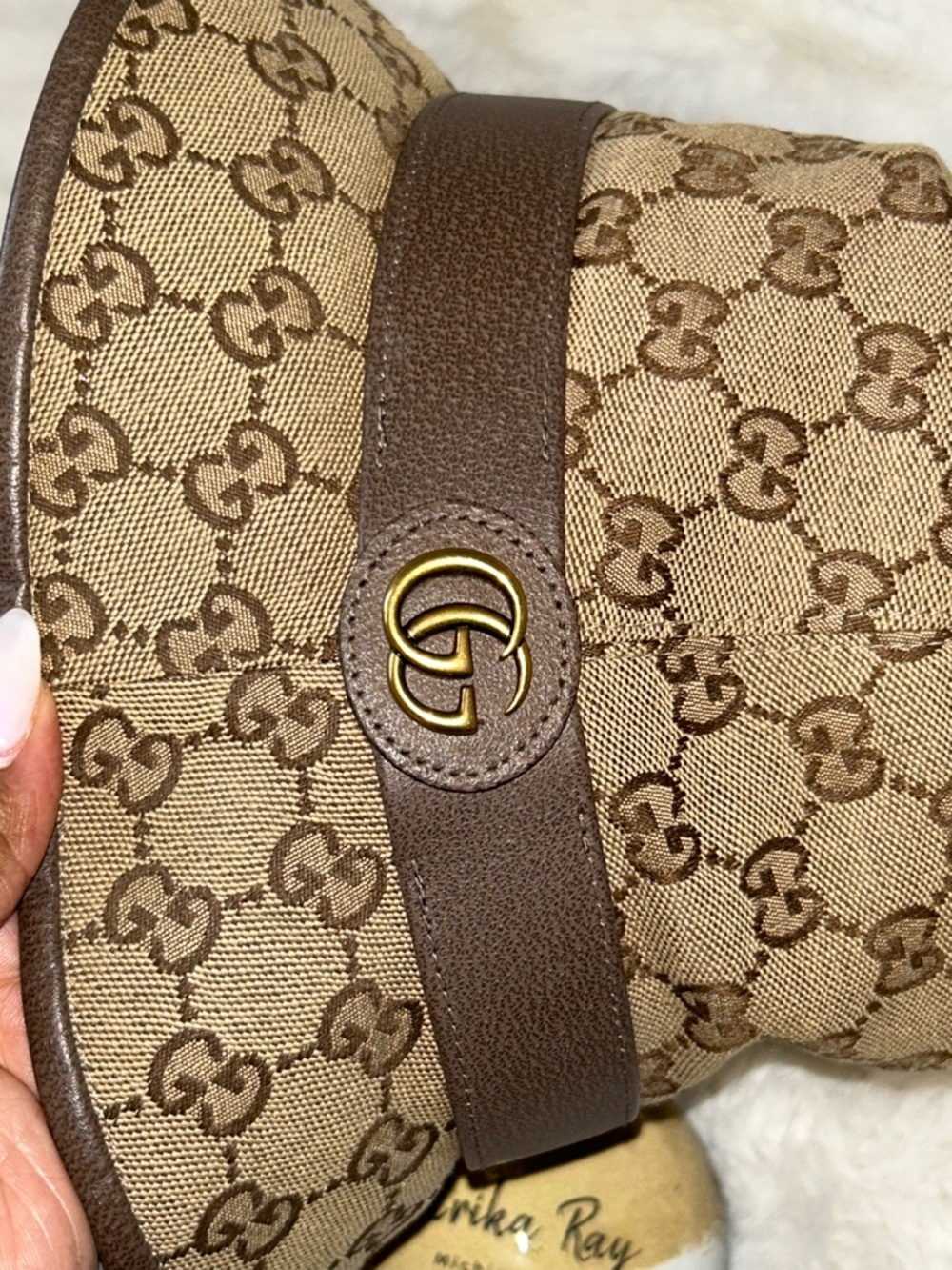 Gucci Brown GG Supreme Canvas Bucket Hat - Picture 12 of 15